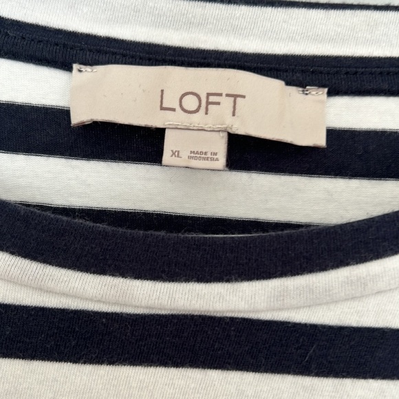 Bell sleeve blue and white striped Loft shirt - Picture 2 of 3